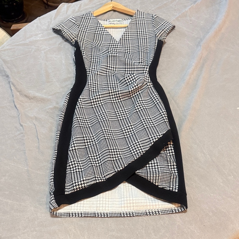 Almost Famous Black and White Asymmetrical Dress